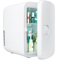 Simzlife Mini Fridge, 4 Liter/6 Cans AC/DC Small Refrigerator for Skincare, Portable Cooler and Warmer for Skin Care, Cosmetics, Beverage, 4L Makeup Mini Fridge for Bedroom, Car, Office, Dorm, White