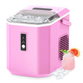Simzlife Ice Makers Countertop, 9 Cubes in 6 Mins, 26lbs/Day, Portable Ice Maker with Carry Handle, Self-Cleaning Ice Maker with Ice Scoop & Basket for Home/Kitchen/Office/RV.(Pink)