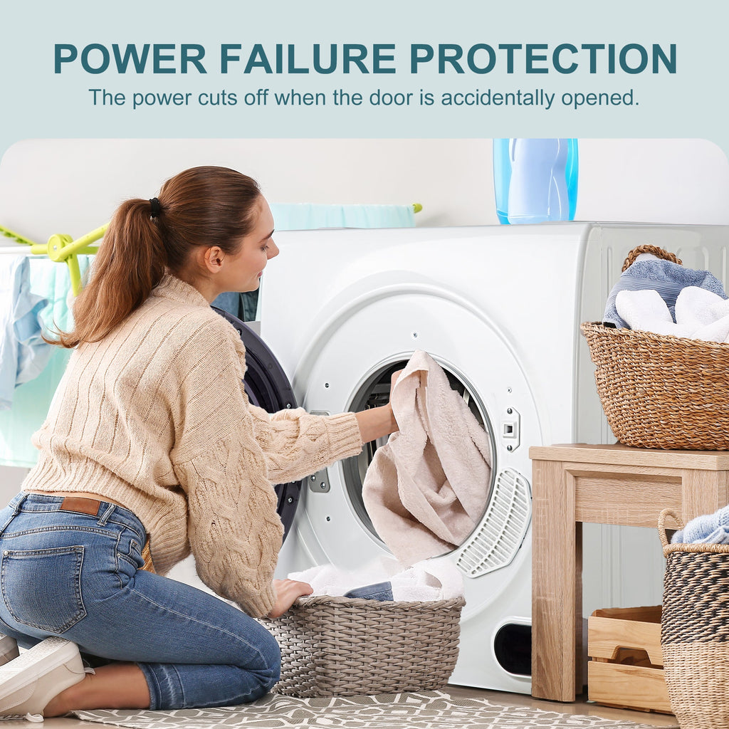 Simzlife 2.6 Cu. ft Compact Laundry Dryer Clothes Dryers with Four Drying Models, 23.6 in W, 27 in H