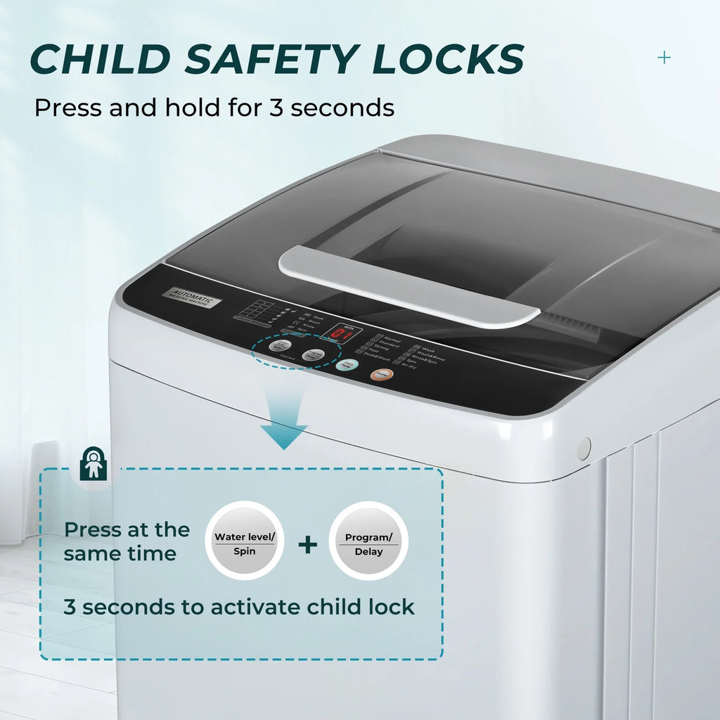 Simzlife Portable Washing Machine 8.8LBS with LED Display，Compact Washer
