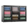 Simzlife 11.4 Cu.Ft Back Bar Cooler With 3 Glass Doors, 53" Counter Height Beverage Refrigerator with LED Lighting, Commercial Display Bar Fridge for Beer,Soda Drinks,Wine, Black