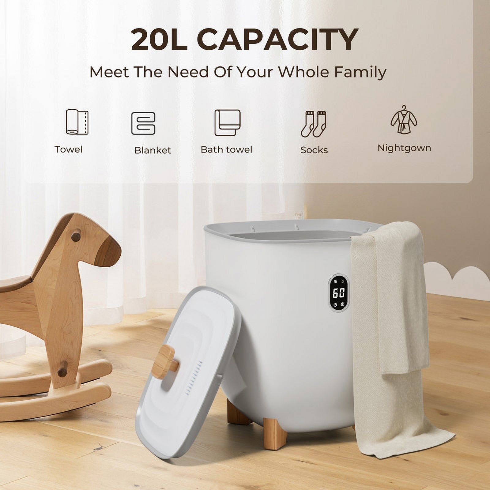 Simzlife Luxury Towel Warmer, Electric Hot Towel Warmer Bucket, Towel Dehumidifier